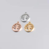 10pcs Stainless Steel Tree of Life Charm Pendant DIY Jewelry Accessories