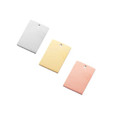 10pcs 15*22mm SS Rectangle Blank Charms for DIY Necklaces Keychains
