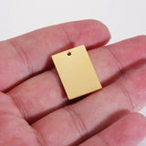 10pcs 15*22mm SS Rectangle Blank Charms for DIY Necklaces Keychains
