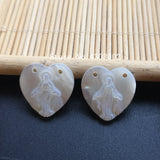 10pcs 15mm Lady of Grace Mother of Pearl Shell Heart Cut DIY Jewelry