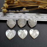 10pcs 15mm Lady of Grace Mother of Pearl Shell Heart Cut DIY Jewelry