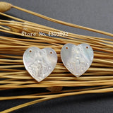 10pcs 15mm Lady of Grace Mother of Pearl Shell Heart Cut DIY Jewelry