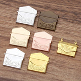 10pcs 15x20mm Brass Locket Charms Envelope Photo Locket Pendant