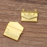 10pcs 15x20mm Brass Locket Charms Envelope Photo Locket Pendant