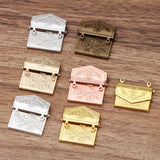 10pcs 15x20mm Brass Locket Charms Envelope Photo Locket Pendant