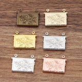 10pcs 15x20mm Brass Locket Charms Envelope Photo Locket Pendant