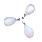 10pcs Opal Glass Water Drop Pendants for Necklace DIY Jewelry Making