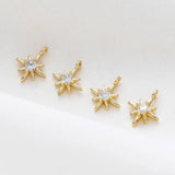 10pcs 18K Colors Rhinestone Hexagram Stars Brass Pendants for Jewelry Making