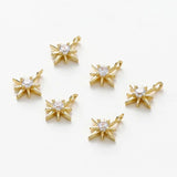 10pcs 18K Colors Rhinestone Hexagram Stars Brass Pendants for Jewelry Making