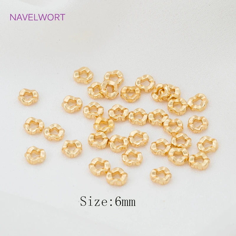 10pcs/lot 18K Plated Wave Spacer Beads For DIY Jewelry Making