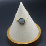 10pcs/lot Copper Crystal Eyes Sign Plate Chain Bracelet Charm Women Jewelry