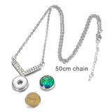 10pcs Colorful Crystal Alloy Snap Pendant Necklace