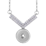 10pcs Colorful Crystal Alloy Snap Pendant Necklace