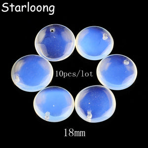 10pcs Opal Glass Beads 18mm Round Shape DIY Necklace Bracelet Jewelry Making