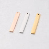10pcs Stainless Steel Blank Bar Tag Charm Pendant for Custom Jewelry