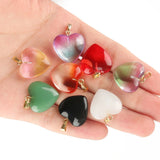 10pcs 20*20mm Heart Lampwork Necklace Pendant Czech Glass Charms Pendants