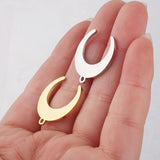10pcs Stainless Steel Crescent Moon Charms 20*21.4mm DIY Necklace Bracelet
