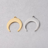 10pcs Stainless Steel Crescent Moon Charms 20*21.4mm DIY Necklace Bracelet
