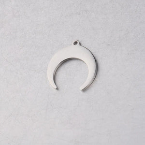 10pcs Stainless Steel Crescent Moon Charms 20*21.4mm DIY Necklace Bracelet