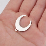 10pcs Stainless Steel Crescent Moon Charms 20*21.4mm DIY Necklace Bracelet
