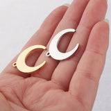 10pcs Stainless Steel Crescent Moon Charms 20*21.4mm DIY Necklace Bracelet