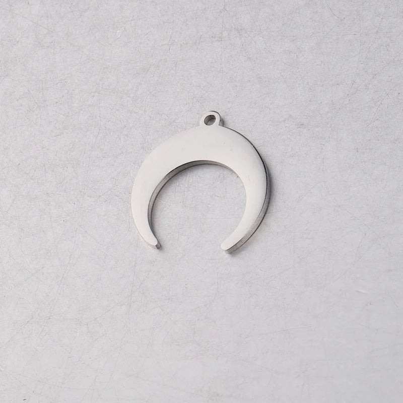 10pcs Stainless Steel Crescent Moon Charms 20*21.4mm DIY Necklace Bracelet