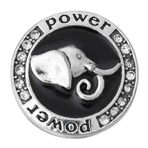 10pcs Power Elephant Metal 18MM Snap Buttons DIY Snap Bracelets Women Jewelry
