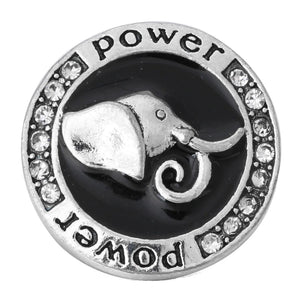 10pcs Power Elephant Metal 18MM Snap Buttons DIY Snap Bracelets Women Jewelry