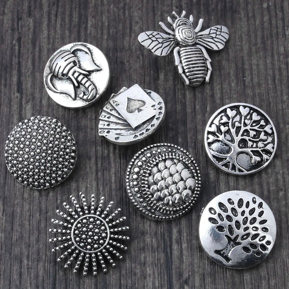 10pcs Vintage Poker 18mm Snap Buttons for Women