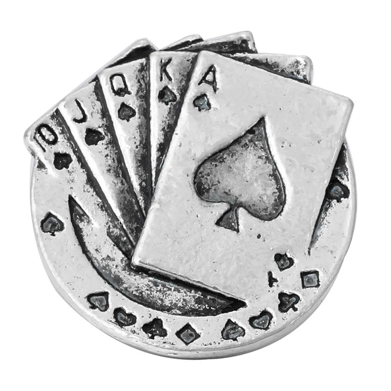 10pcs Vintage Poker 18mm Snap Buttons for Women