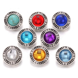 10pcs/lot Snap Button Charms Bracelets Mini Crystal Mixed Flower 12mm