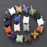 2023 Natural Stone Hexagram Necklaces Pendants Assorted Charms DIY Earrings