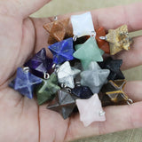 2023 Natural Stone Hexagram Necklaces Pendants Assorted Charms DIY Earrings