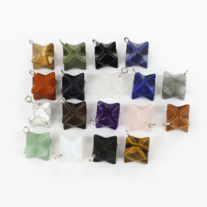 2023 Natural Stone Hexagram Necklaces Pendants Assorted Charms DIY Earrings
