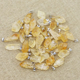 10pcs/lot Citrine Stone Irregular Pendants Raw Ore Crystal Necklace DIY Charms