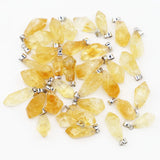10pcs/lot Citrine Stone Irregular Pendants Raw Ore Crystal Necklace DIY Charms
