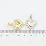 10pcs 20mm Heart CZ Charm Pendant, Micro Pave Handmade Jewelry Component