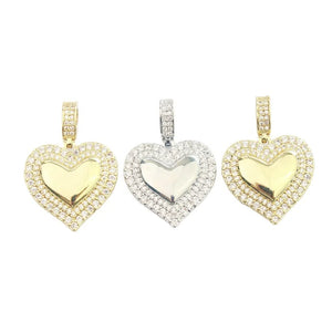 10pcs 20mm Heart CZ Charm Pendant, Micro Pave Handmade Jewelry Component