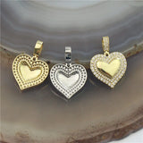 10pcs 20mm Heart CZ Charm Pendant, Micro Pave Handmade Jewelry Component