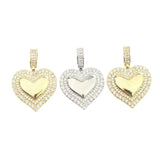 10pcs 20mm Heart CZ Charm Pendant, Micro Pave Handmade Jewelry Component