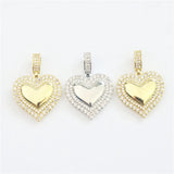 10pcs 20mm Heart CZ Charm Pendant, Micro Pave Handmade Jewelry Component