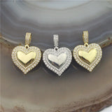 10pcs 20mm Heart CZ Charm Pendant, Micro Pave Handmade Jewelry Component