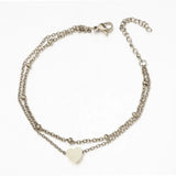 10pcs Double Layer Chain Heart Bracelets Anklet Leg Jewelry