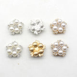 10pcs 23mm Pearl Rhinestone Flower Button For Clothing Accessories