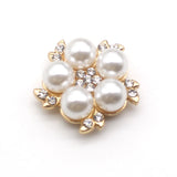 10pcs 23mm Pearl Rhinestone Flower Button For Clothing Accessories