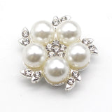 10pcs 23mm Pearl Rhinestone Flower Button For Clothing Accessories