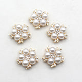 10pcs 23mm Pearl Rhinestone Flower Button For Clothing Accessories