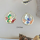 10pcs Colorful Butterfly Charms 23x26mm Enamel Metal Small Pendant DIY Jewelry