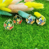 10pcs Colorful Butterfly Charms 23x26mm Enamel Metal Small Pendant DIY Jewelry