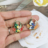 10pcs Colorful Butterfly Charms 23x26mm Enamel Metal Small Pendant DIY Jewelry